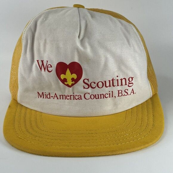 Mid America Council VTG Snapback Mesh Trucker Hat Cap Boy Scouts BSA Scouting - Picture 2 of 12